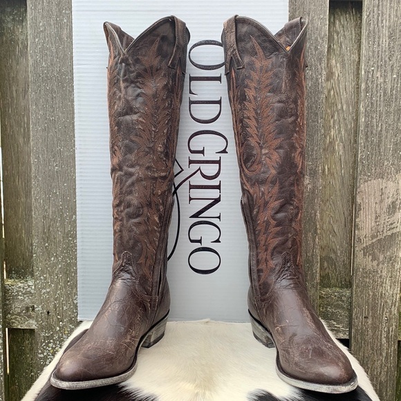 Sold OLD GRINGO NEW! Mayra 18” Tall Knee High Brown Cowgirl Western Boots, 7.5 - Picture 3 of 11